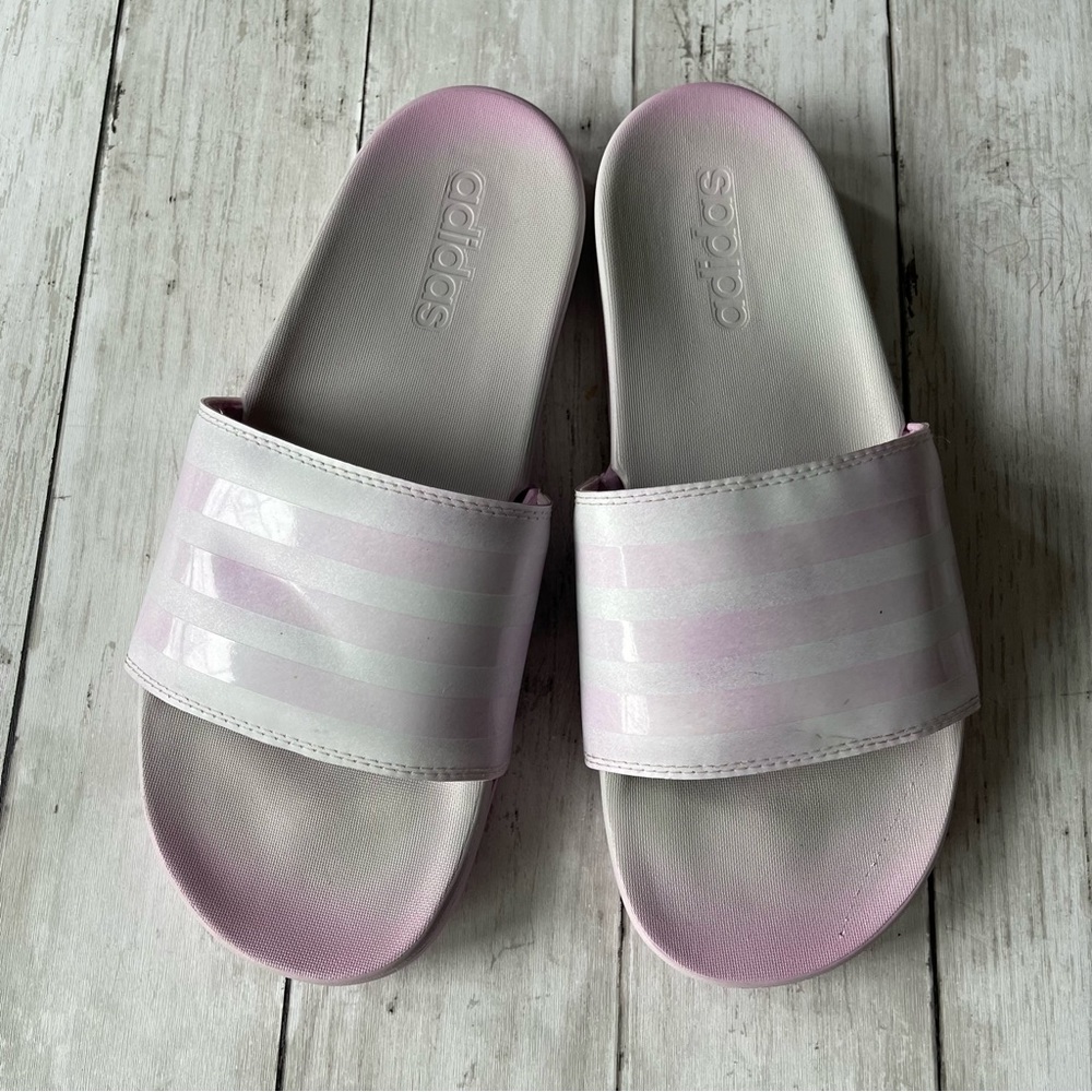 PREOWNED ADIDAS PURPLE SLIDES WOMENS SIZE 8